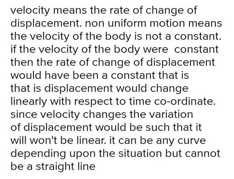 What is the nature of the displacement versus time graph for non ...