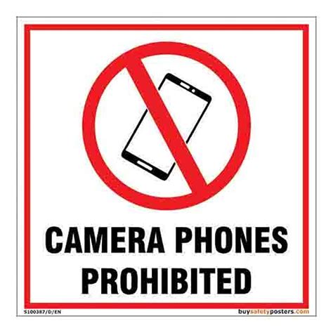 buysafetyposters.com - Camera Phones Prohibited Sign in English - PVC ...