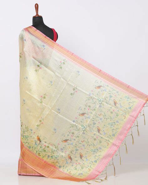 Buy Yellow Sarees for Women by VARJA Online | Ajio.com