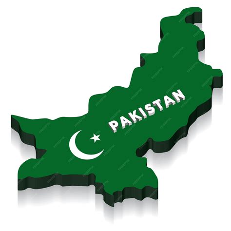 3d flag map of pakistan | Premium Vector