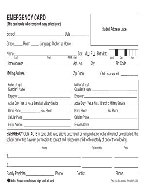2013 Form HI Emergency Card Fill Online, Printable, Fillable, Blank ...