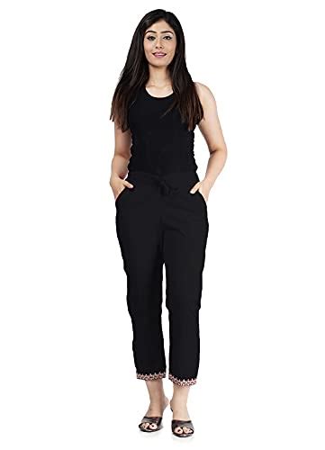 Buy Namrita Prints Women's Solid Regular Fit Cotton Trouser Pants (NP ...