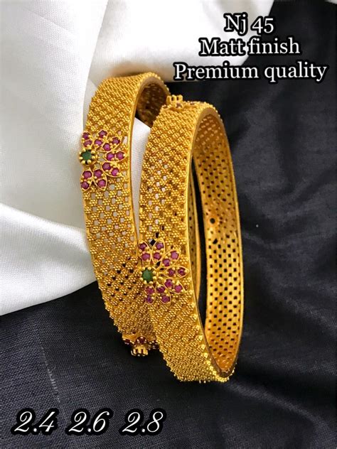 Matte Finish Premium Quality Bangles - Indian Jewelry Designs