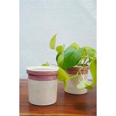 Buy Freedom Tree Studio Line White And Pink Jar Planter (Set Of 2) Online