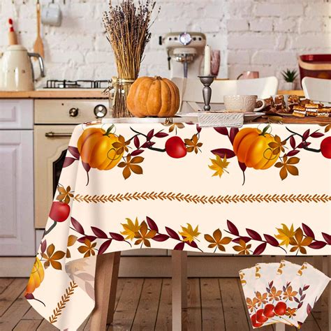Amazon.com: Alitake 3-Pack Thanksgiving Tablecloth Fall Tablecloths ...