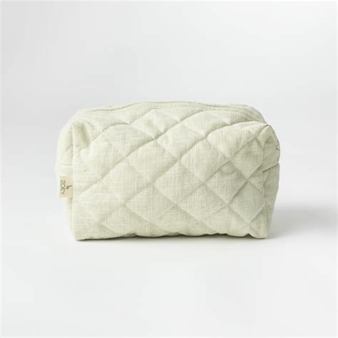 Tea Green Quilted Cotton Pouch – Zoey