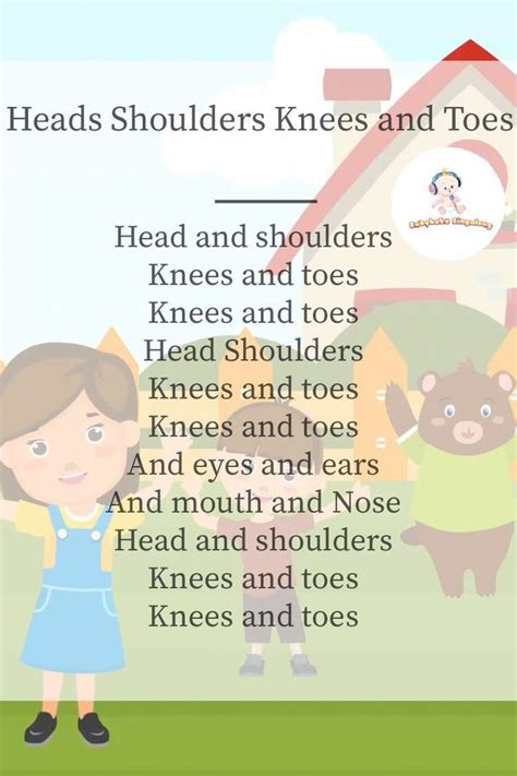 Head Shoulders Knees &Toes Nursery Rhymes Lyrics | Nursery rhymes ...