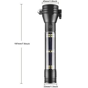 Breewell Aluminium 7 Mode Rechargeable Solar Led Torch Flashlight Use ...