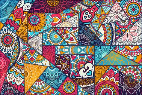 Multi Pattern Indian Art Self Adhesive Sticker For Refrigerator ...