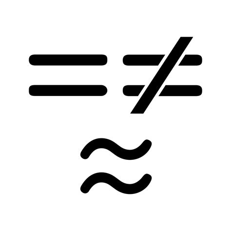 Math symbols glyph icon. Equals, is not and approximately equal to ...