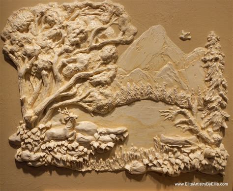 Sculpted plaster bas-relief wall mural by Artist Ellie Ellis, CMS ...