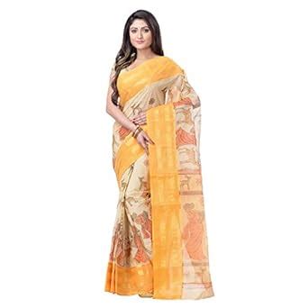 Buy Bengal Cotton Women's Shakuntala Design Printed Tant Handloom Pure ...