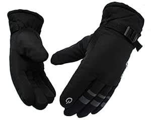 Alexvyan Black Anti Slip Snow and Wind Proof Soft Warm Winter Gloves ...