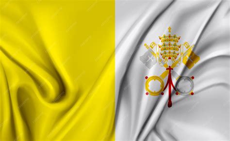 Premium Photo | 3d illustration of the vatican city holy see flag ...