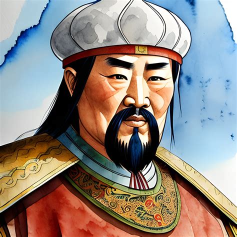 Genghis Khan, Water Color - Arthub.ai