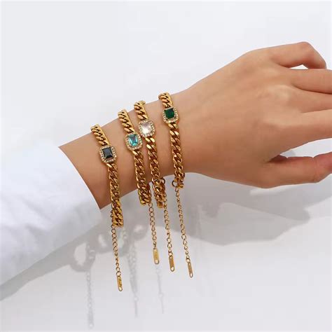 18KT Gold Plated Janet CZ Bracelet – Atulya Jewellers
