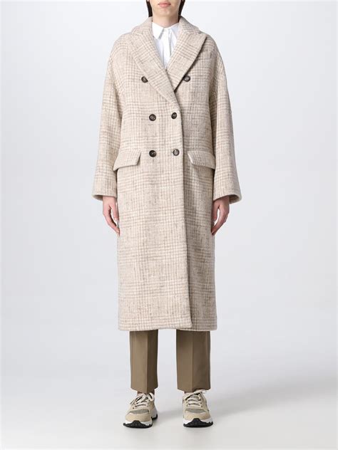 BRUNELLO CUCINELLI: Abrigo mujer , Beige | Abrigo Brunello Cucinelli ...