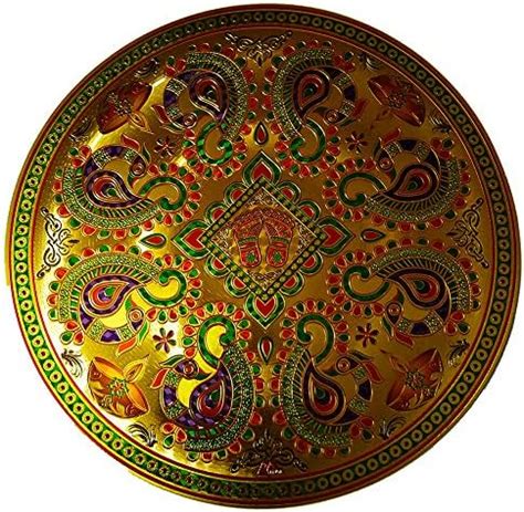 Buy Avanti Creation Multicolor Peacock Laxmi Feet Rangoli Stickers ...