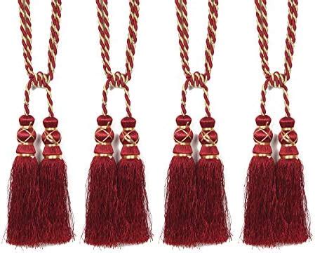 Kuber Industries Polyester 6 Pieces Curtain Tie Back Tassel Set (Gold ...