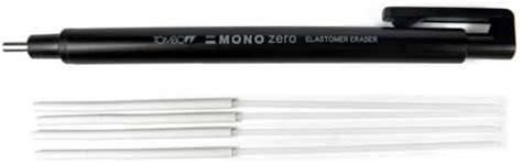Tombow Mono Zero Precision-Rubber Black Round tip + 4 Refills : Amazon ...