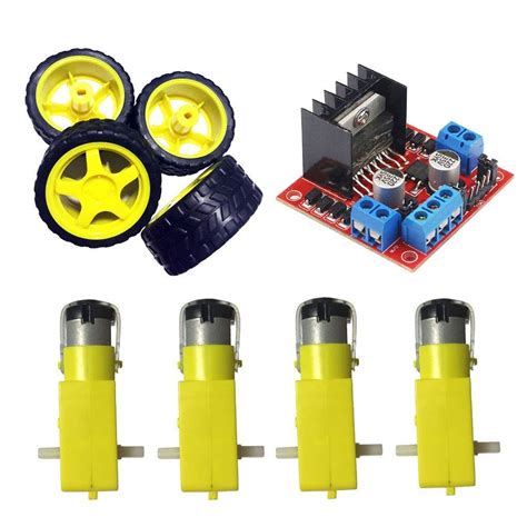 REES52® L298N Motor Drive Controller Kit - Includes with BO Motor 4 pcs ...