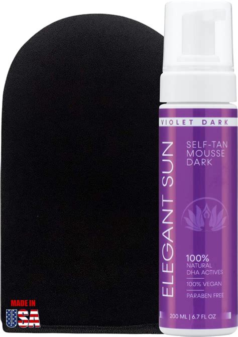 Amazon.com: Self Tanner Mousse with Mitt, Violet Dark, Fake Tan Sunless ...