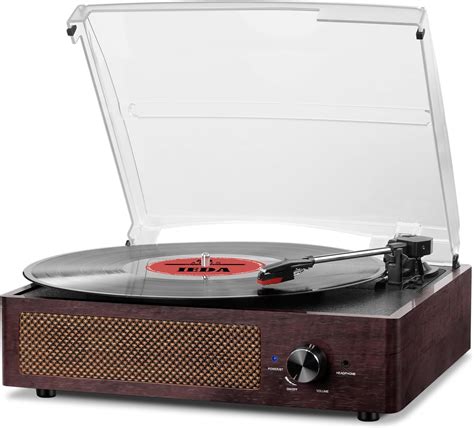 Vinyl Record Player, Bluetooth Portable Vinyl Record Player with 3 ...