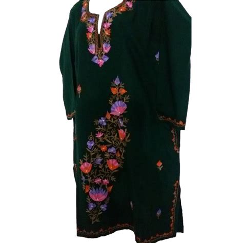 Phiran with Kashmiri Embroidery (Green Color)