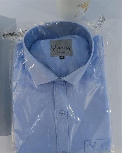 Cotton White/Sky Blue Solid Full Sleeves Slim Fit Combo Shirts ...