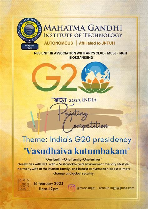 Join MGIT's Painting Competition on "Vasudhaiva Kutumbakam" - India's ...