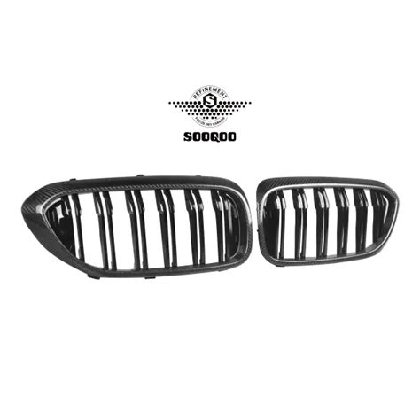 For BMW 5 Series G30 530I 540I Grill Carbon Double Slat Front Bumper G