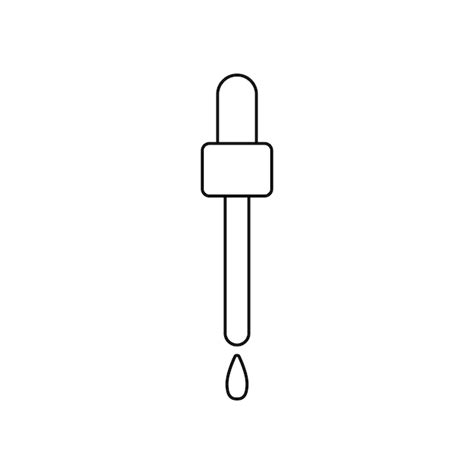 Cosmetic serum dropper vector contour outline linear icon isolated on ...