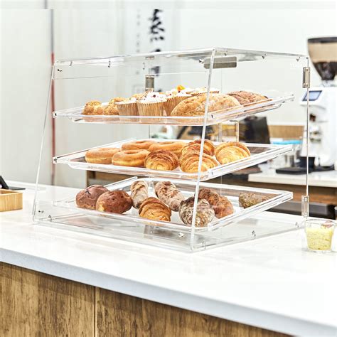 BENTISM 3-Tier Acrylic Bakery Display Case Countertop Donut Pastry Case ...