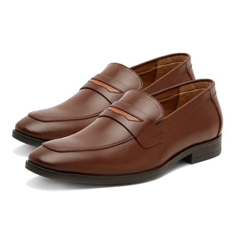 Buy LOUIS STITCH Men's Brunette Brown Italian Leather Formal Slip On ...