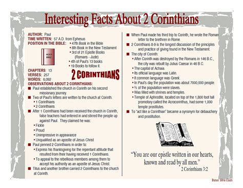 Interesting Facts about 2 Corinthians | Bible study notes, Bible study ...