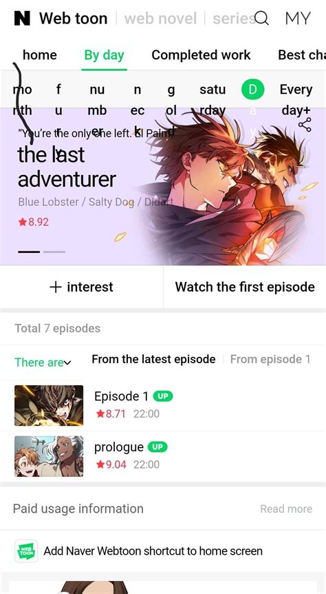 [The Last adventurer] first time a manhwa in naver webtoons has had ...