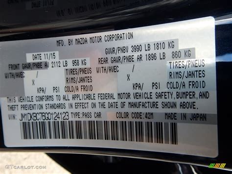 Image result for Mazda Color Code 42M