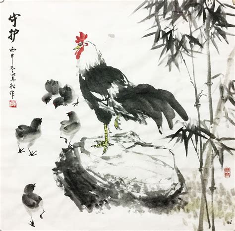 国画家李贤松-写意鸡，国画鸡的寓意-搜狐