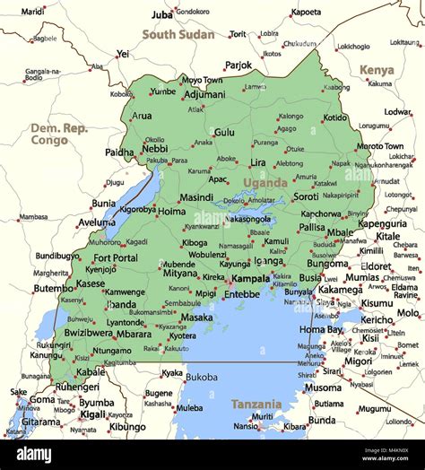 Printable Map Of Uganda