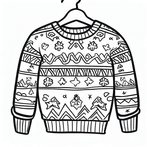 Christmas Sweater Clipart Black And White