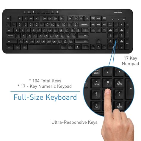 Macally 2.4g Wireless Keyboard For Pc Computer, Desktop, Laptop ...