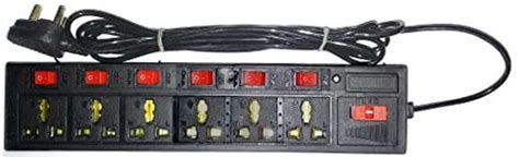 Saubhagye new-black-6+6- Boards 6AMP Surge Protector Power Strip Multi ...