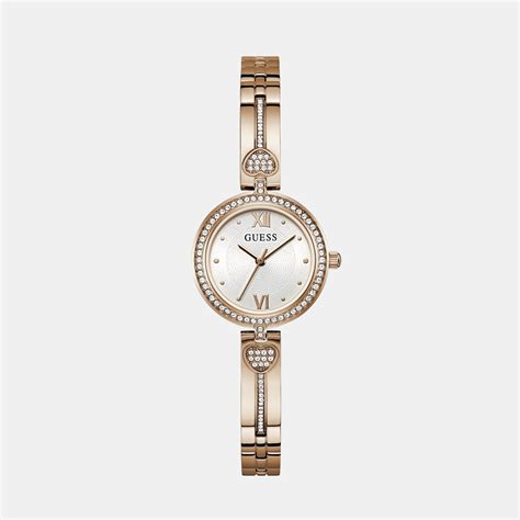Guess Lovely Women Quartz White Dial Analog Stainless Steel Watch ...