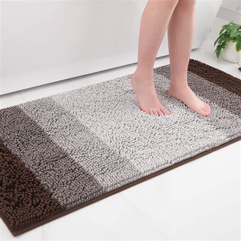 Smiry Large Soft Thick Plush Chenille Bathroom Rugs, Absorbent Non-Slip ...