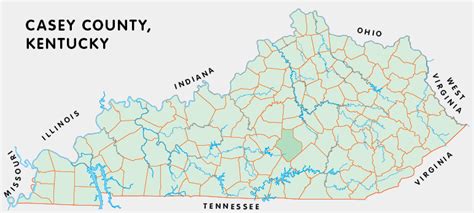 Casey County, Kentucky - Kentucky Atlas and Gazetteer