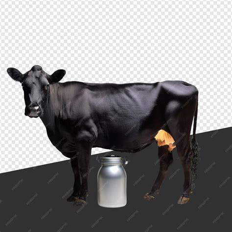 Farm Fresh Milk with Cow transparent background PNG | Premium AI ...
