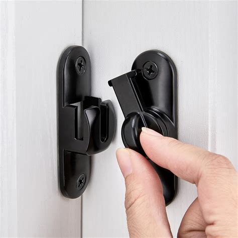 Snapklik.com : 4 Packs Black Barn Door Latches,90/180 Degree Gate Lock ...