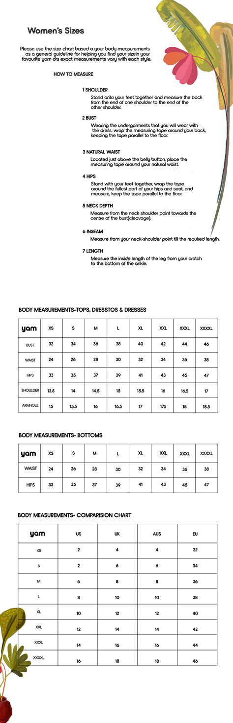 size chart – Yam India