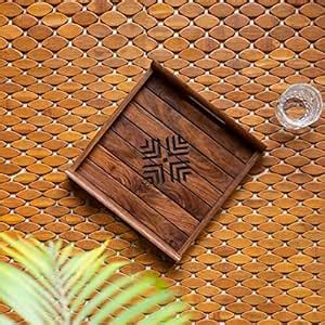 ExclusiveLane Sheesham Wooden Serving Tray for Serving Snacks Tea ...