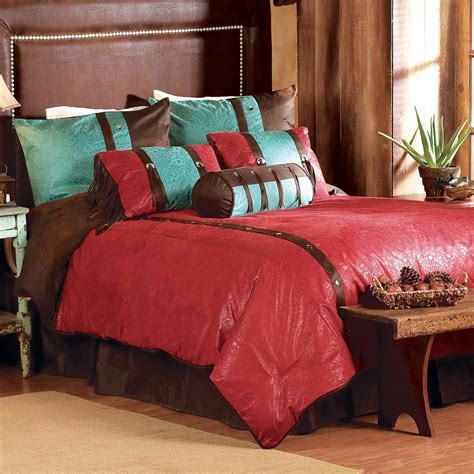 Cheyenne Red Bed Set - Super King | Red bedding, Western bedding ...